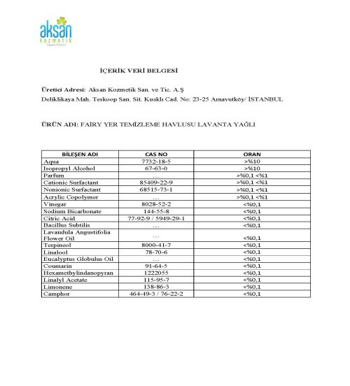 FAİRY YER TEMİZLEME HAVLUSU LAVANTA YAĞLI