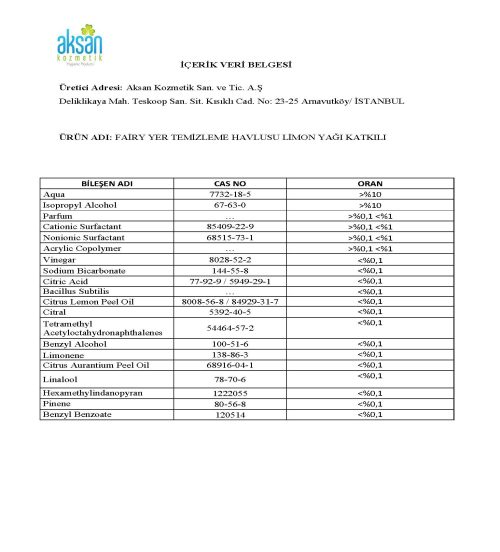 FAİRY YER TEMİZLEME HAVLUSU LİMON YAĞI KATKILI