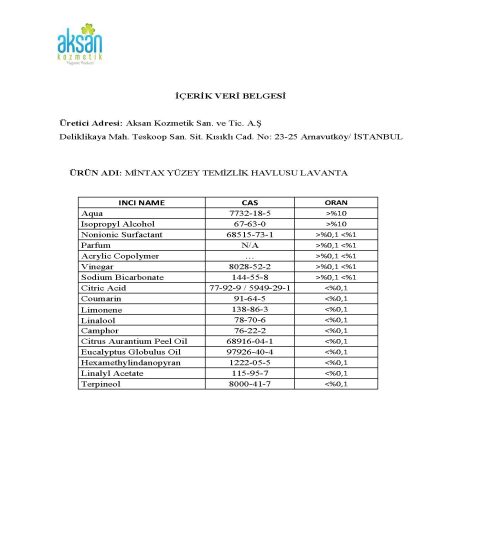 MİNTAX YÜZEY TEMİZLİK HAVLUSU LAVANTA