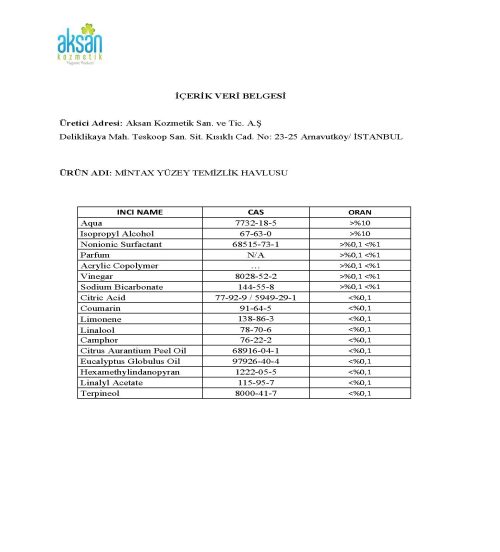 MİNTAX YÜZEY TEMİZLİK HAVLUSU